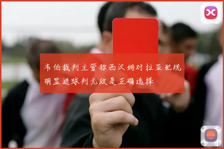 韦伯裁判主管称西汉姆对拉亚犯规明显进球判无效是正确选择
